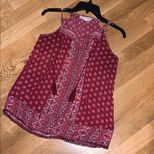 Red/pink tank with the cutest details